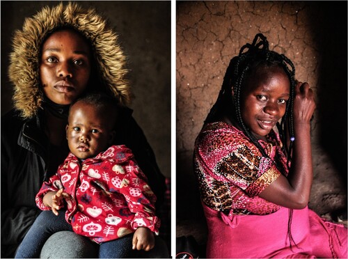 Figure 2. Portraits of Jaxia Abizerimana (left) and Julienne Dushimimana (right) from ‘Pregnancy Not By Choice’. Photography by Richard Aime Ingabire.