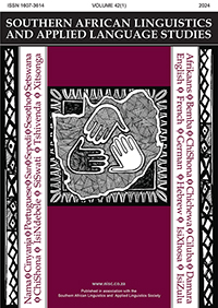 Cover image for Southern African Linguistics and Applied Language Studies, Volume 42, Issue 1, 2024