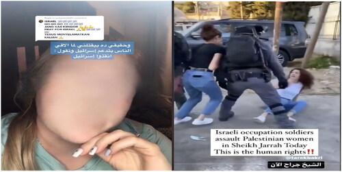 Figure 2. Critical monologue persuading (left) raw footage from the ground demonstrating (right).