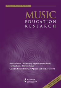Cover image for Music Education Research, Volume 26, Issue 1, 2024