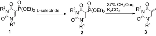 Scheme 1 Synthesis of 1-ethyl-3-p-bromophenyl-5-methylidenedihydrouracil (U-359).