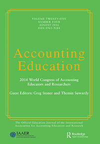 Cover image for Accounting Education, Volume 25, Issue 4, 2016