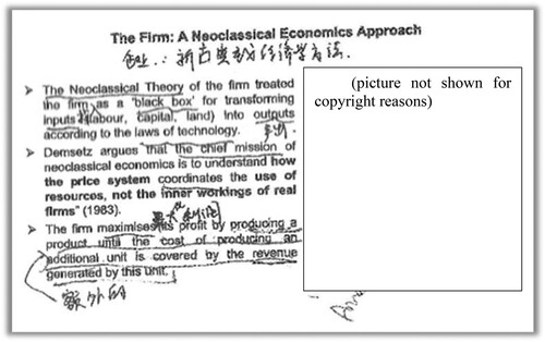 Figure 1. Lecture slides annotated in Chinese by a student.