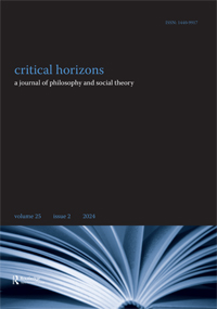 Cover image for Critical Horizons, Volume 25, Issue 2, 2024