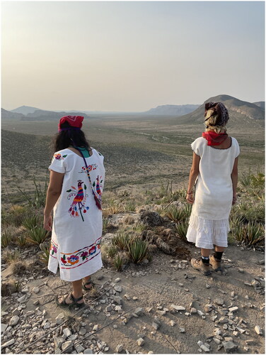 Figure 6. Meztli and Starfire at one of the nearby mountains where the Sundance ceremony happens.