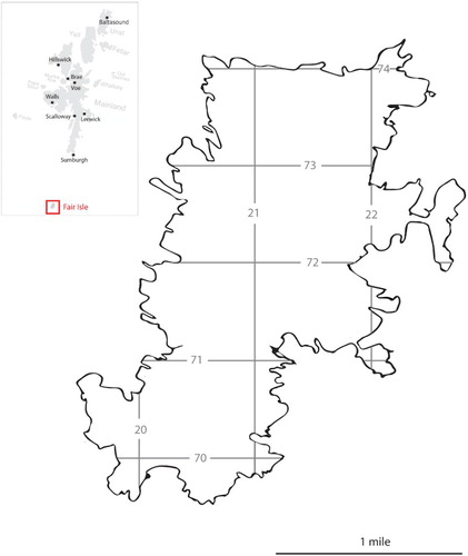 Figure 1 Map of Fair Isle and its location within Shetland.