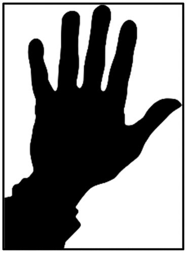 Image 2. Line 4: Norbert holds his open hand up – indicating ‘STOP’ (image: Pointon, Citation2018)