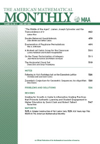 Cover image for The American Mathematical Monthly