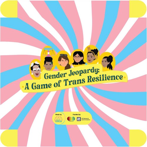 Figure 2. Board game cover by Sanggar Seroja, featuring the four superheroes, Desy, and Katie.