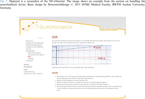Fig. 4. Depicted is a screenshot of the NF-eTutorial. The image shows an example from the section on troubleshooting. Basic design by Dotcomwebdesign © 2013 AVMZ Medical Faculty, RWTH Aachen University, Germany.