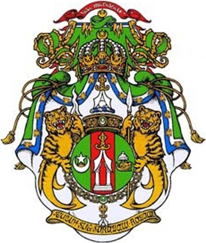 Figure 7. The official coat of arms of the Royal Sultanate of Sulu and North Borneo. Courtesy of the Sultan of Sulu, <www.sultanateofsulu.org>