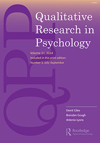 Cover image for Qualitative Research in Psychology, Volume 21, Issue 3, 2024