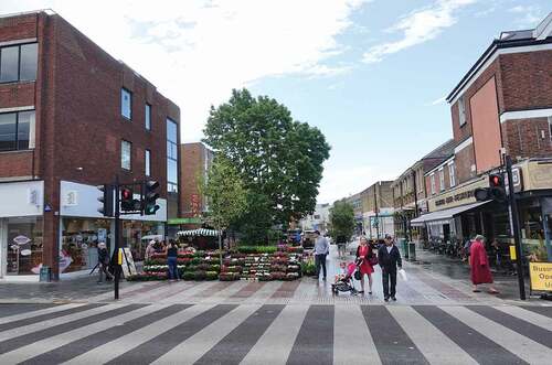 Figure 15. A new public space at Passey place gives heart to the high street and provides a place for events and activities.