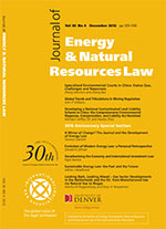 Cover image for Journal of Energy & Natural Resources Law, Volume 30, Issue 4, 2012
