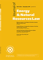 Cover image for Journal of Energy & Natural Resources Law, Volume 29, Issue 4, 2011