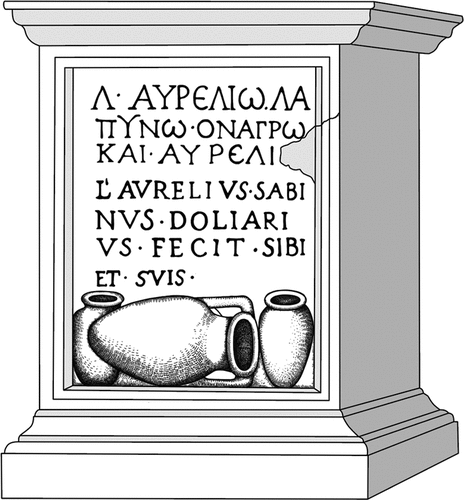 Figure 6. A funerary altar for a doliarius. Illustrated by Gina Tibbott after Zimmer (Citation1982).