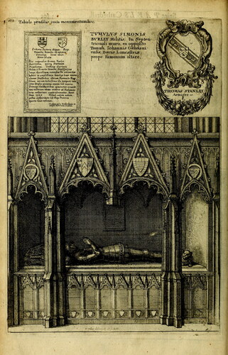 Fig. 5. The tomb of Sir Richard Burley in St Paul’s Cathedral, LondonFrom William Dugdale’s History of St Pauls [sic] Cathedral in London (London 1658), drawn by Wenceslas Hollar