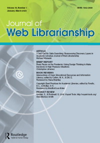 Cover image for Journal of Web Librarianship, Volume 18, Issue 1, 2024