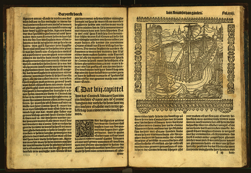 Figure 1. Een schoone historie van | den seer vroomen Amadijs van Gaulen, Antwerpen: Marten Nuyts, 1546, fol. f3r; copy: Mettingen, draiflessen collection, fol. f3r, © draiflessen collection Mettingen.