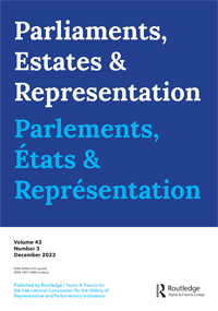 Cover image for Parliaments, Estates and Representation, Volume 43, Issue 3, 2023