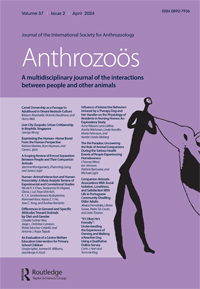 Cover image for Anthrozoös, Volume 37, Issue 2, 2024