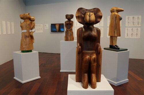 Figure 6. Installation view of Amazons Among Us show at Boston Sculptors Gallery, Citation2021.