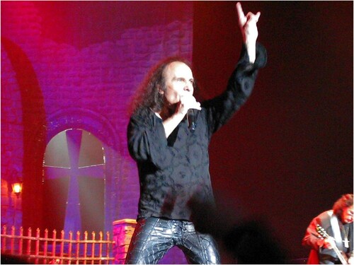 Figure 1. Ronnie James Dio performing in 2007, showing his devil horn gesture. Photo by Richard Forster. Source: Wikipedia Commons, licensed under the Creative Commons Attribution 2.0 Generic license (https://creativecommons.org/licenses/by/2.0/deed.en).