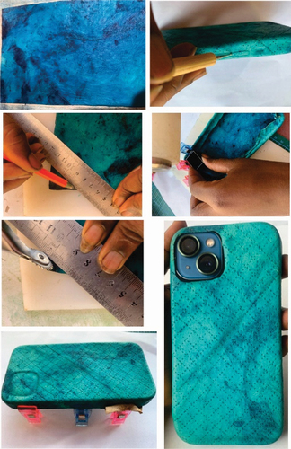 Figure 4. Texturing technique for leather phone case.