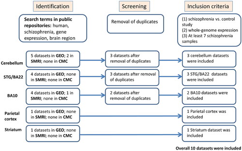 Figure 1. The flow of information through the different stages of the selection of gene expression datasets for meta-analysis.