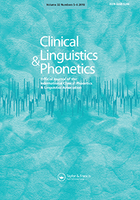 Cover image for Clinical Linguistics & Phonetics, Volume 32, Issue 5-6, 2018