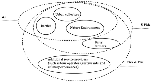 Figure 1. Three berry collecting models with various actors involved.