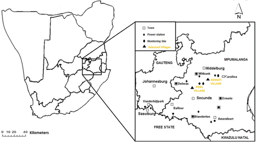 Figure 2. Map of the South African Highveld including major towns, power stations and monitoring locations (Lourens et al. Citation2011)