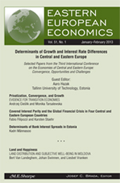 Cover image for Eastern European Economics, Volume 38, Issue 1, 2000