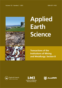 Cover image for Applied Earth Science, Volume 132, Issue 2, 2023