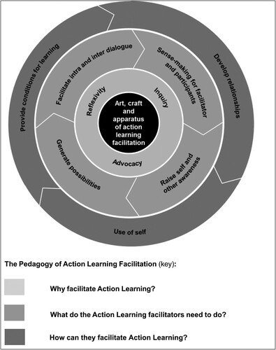 Figure 2. ©Visualisation of the pedagogy of action learning facilitation.