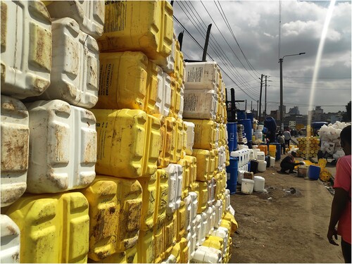 Figure 6. Jerry cans for sale at Kariokor market (2022), picture taken by the author.