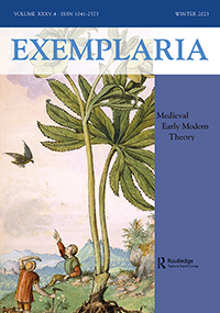 Cover image for Exemplaria, Volume 35, Issue 4, 2023