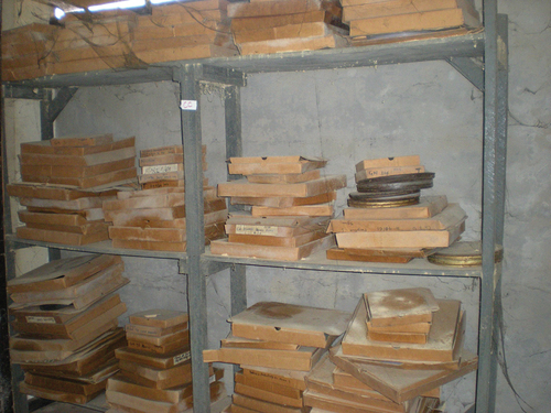 Figure 2. Photograph of Ghana Film Industry Corporation collection at Information Services Department Cinema Division (Blaylock Citation2010).