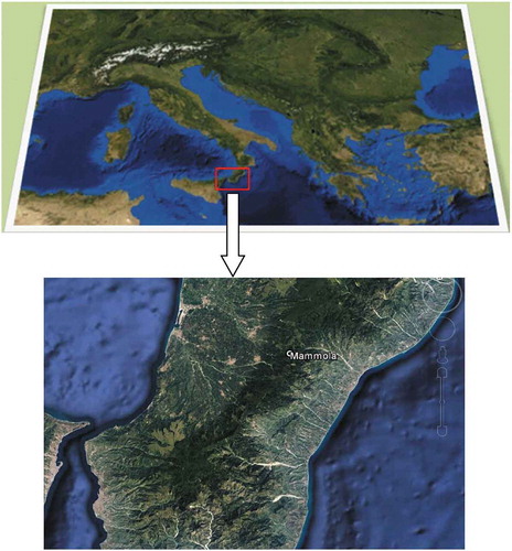 Figure 1. The map with the underground water sampling point, Mammola, put in evidence.