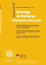 Cover image for Journal of Energy & Natural Resources Law, Volume 31, Issue 3, 2013