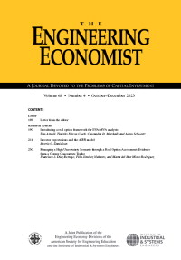 Cover image for The Engineering Economist, Volume 68, Issue 4, 2023